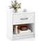 Nightstand with Drawer, Open Shelf, Modern Design and Sturdy Structure